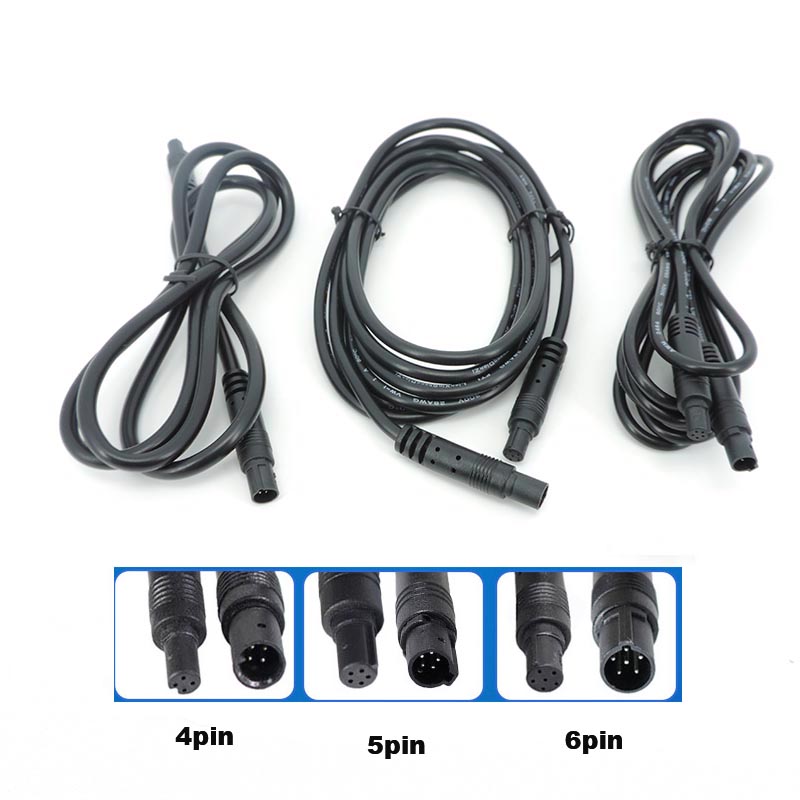 Câbles de connecteur d'extension de caméra DVR, 4 broches, 5 broches, 6 broches, mâle à femelle, pour voiture, véhicule, moniteur HD, fil de caméra de recul