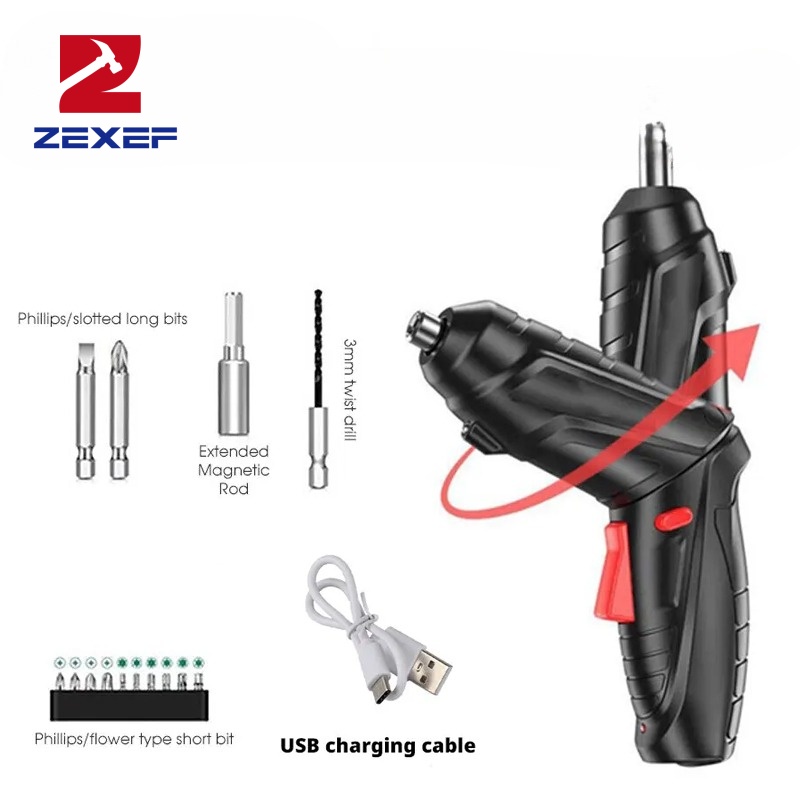 ZEXEF 3.6v 電動工具セット家庭用メンテナンスと修理 1800mAh リチウム電池ミニ電気ドリルコードレスドライバー