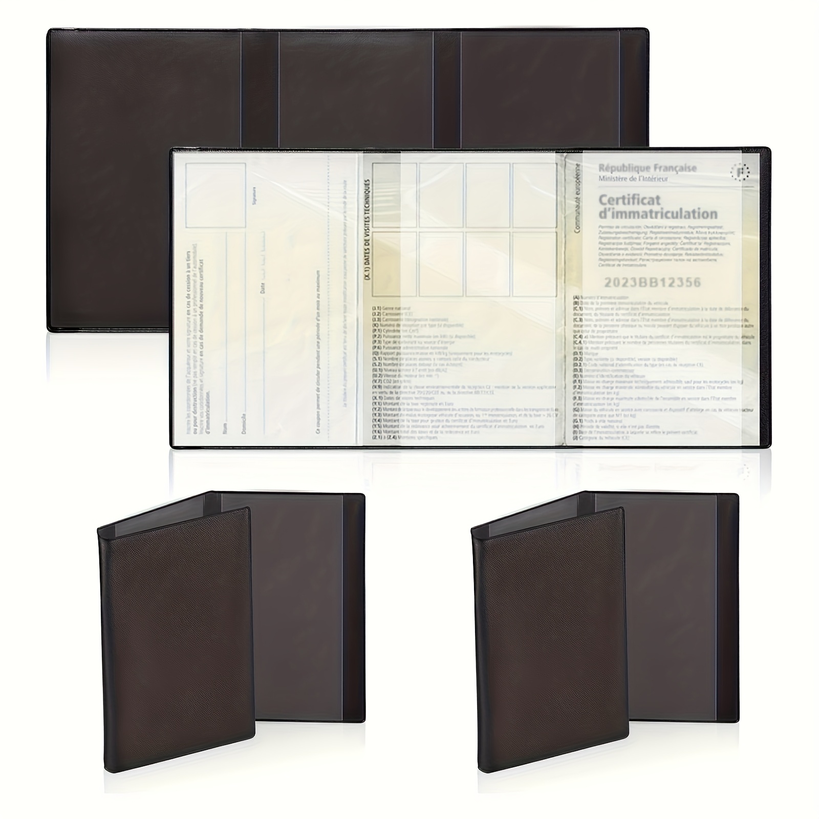 Etui na karty Black Assurance - etui ochronne na dowód osobisty, przezroczysty plastikowy portfel na dokumenty (1/2/3 sztuki)