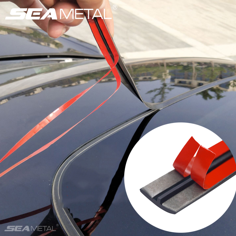 SEAMETAL กระจกรถยนต์ซีลแถบยางหลังคาหน้าต่างขอบซีลสติกเกอร์กันน้ํา Weather Strip ป้องกันฝุ่นแถบซีล