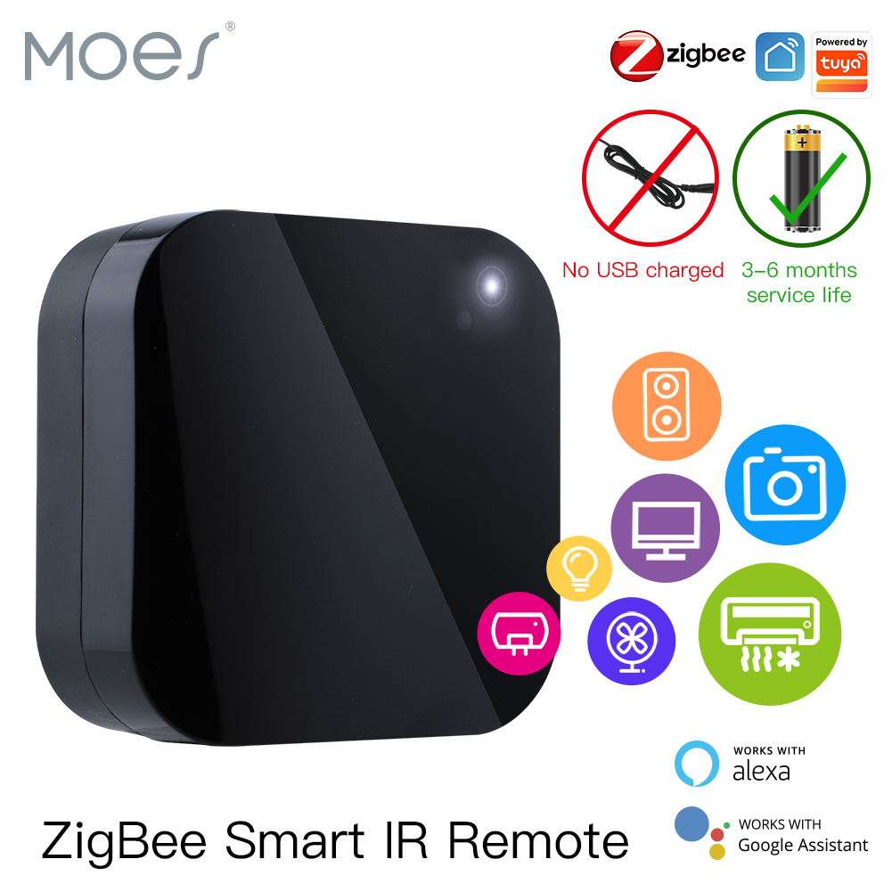 MOES Tuya ZigBee inteligentny pilot na podczerwień uniwersalny pilot na podczerwień do inteligentnego domu współpracuje z Alexa Google Home