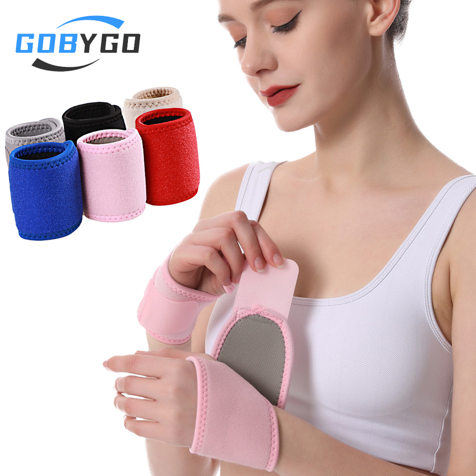 Gobygo-リストサポートストラップ、フィットネスリストバンド、スポーツトレーニング、安全ハンドバンド、捻挫ジム、親指サポート、ラップ、包帯、1個