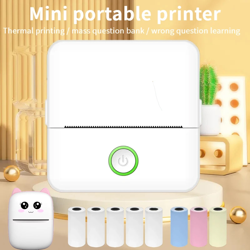 X6 mini HD portable imprimante autocollant étiquette Bluetooth poche imprimante thermique avec Rouleaux papier pour étudiant note inkless impression