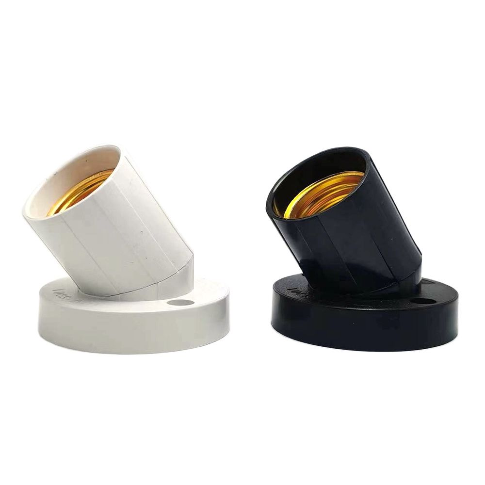1 Uds. Portalámparas giratorio recto oblicuo E27 10A tornillo plano bombilla de iluminación Led Base de cabeza 230V negro blanco