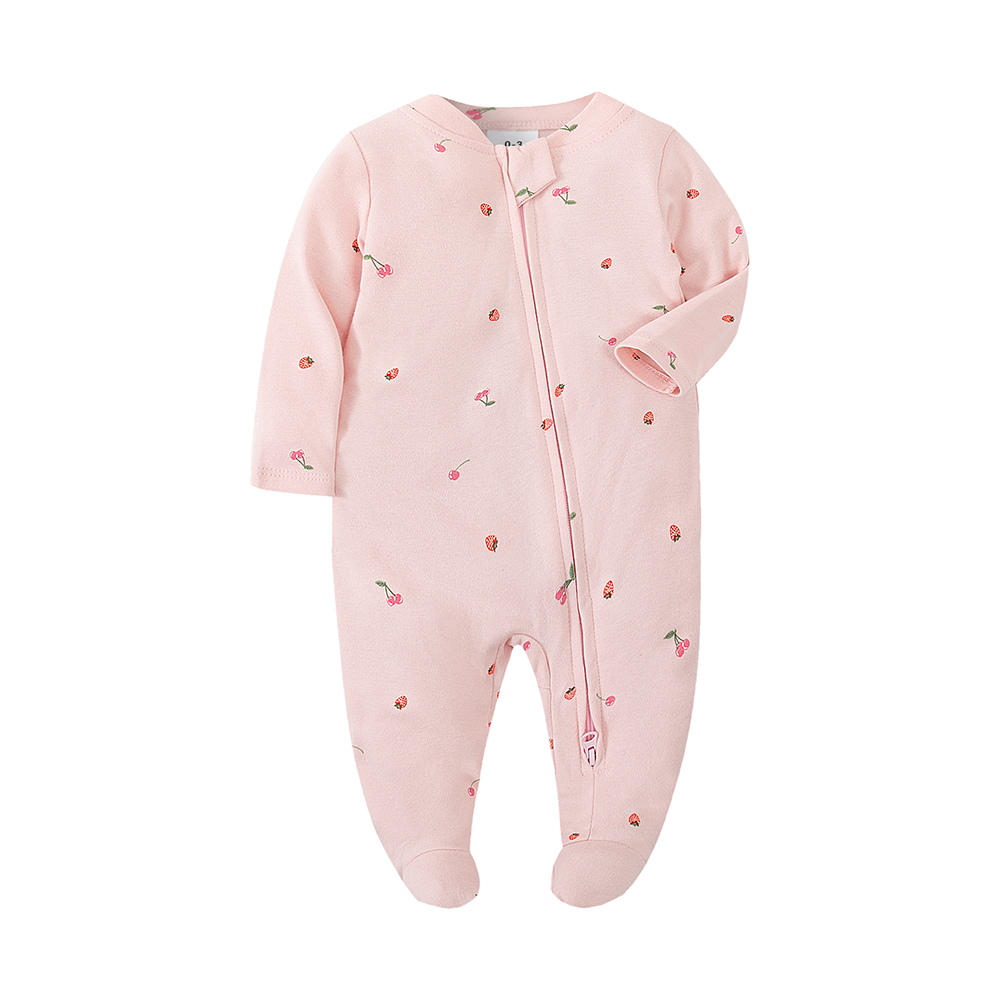 Macacão de Bebê Recém-Nascido com Zíper e Pés Cobertos, Manga Longa, Algodão, Branco Liso, 0-12 Meses, Unissex, Roupa de Bebê da Moda