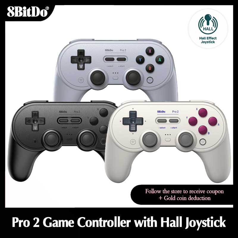 8Bitdo-Manette de jeu Pro2 Bluetooth sans fil avec effet Hall, manette de jeu pour Nintendo Switch, PC, MacOS,Android,Steam,Raspberry Pi