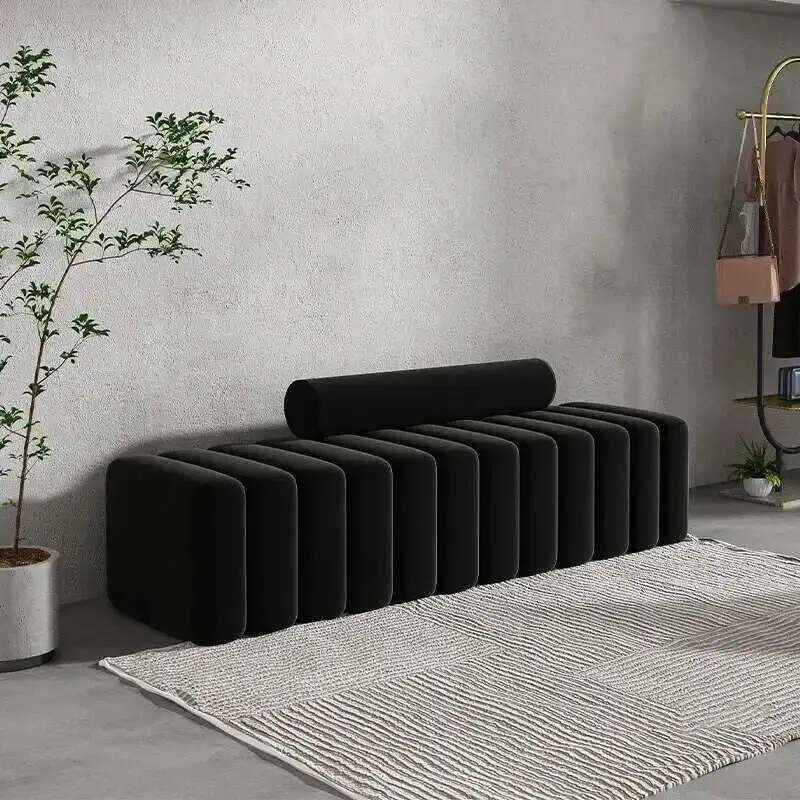 Nordic Woonkamer Bank Voetenbank Licht Luxe Gestoffeerde Bank Slaapkamer Bed Kruk Creatieve Rechthoekige Schoen Veranderende Kruk