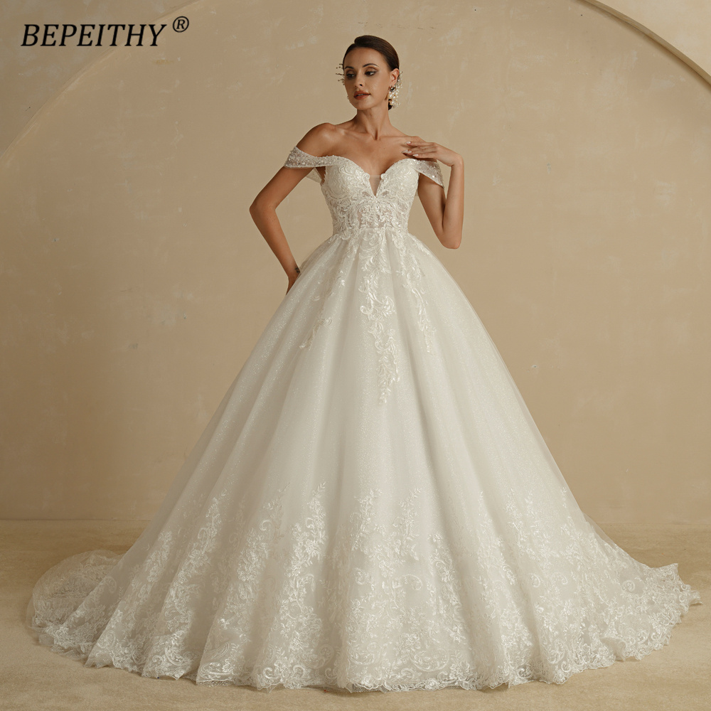 BEPEITHY Nàng Tiên Cá Ren Áo Cưới Năm 2022 Ba Phần Tư Tay Áo Cổ Thuyền Vintage Boho Cô Dâu Triều Đình Đoàn Tàu Cô Dâu Đảng Bầu Mới