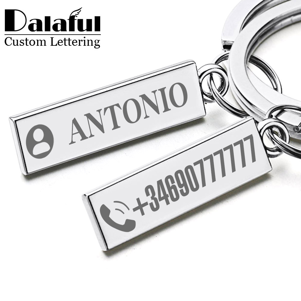 Exquisito llavero antipérdida pequeño y elegante llavero personalizado para el nombre del coche hombres mujeres regalo llavero P021
