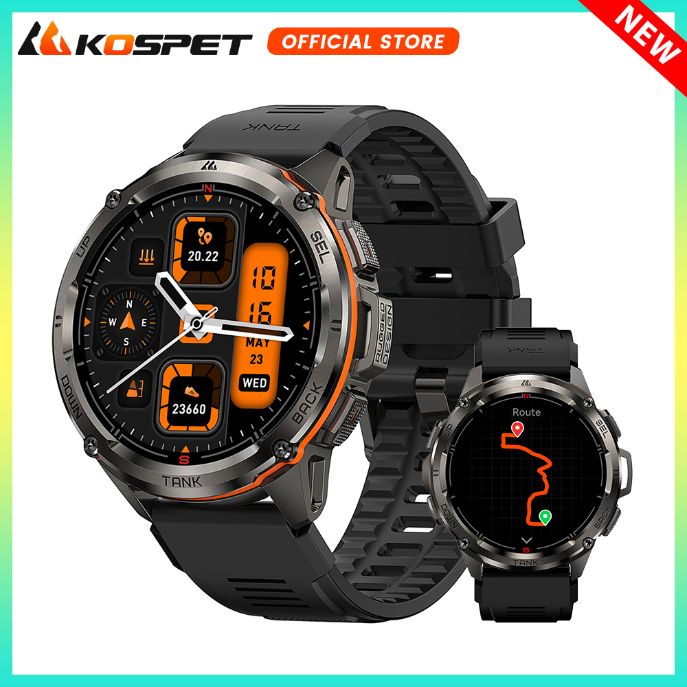 2025 KOSPET TANK T3 Ultra GPS montre intelligente pour hommes Smartwatch femmes 470mAh batterie numérique Fitness AMOLED AOD Bluetooth montres