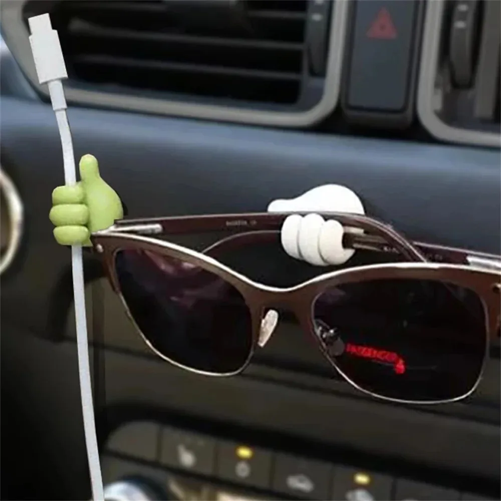 มือรูปยางผู้ถือแว่นตาสายไฟสายชาร์จ Self Adhesive MINI Hook Storage Organizer Gadget รถอุปกรณ์เสริม