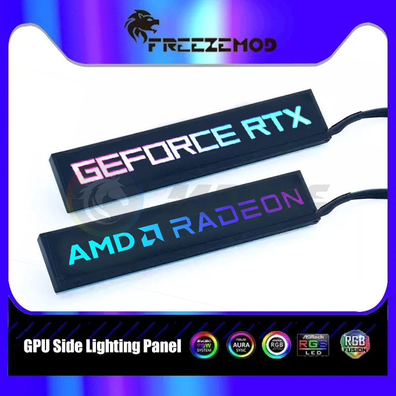 Боковая панель видеокарты RGB для RTX 4080 4090 3080 3090 AMD RX6900 7900 GPU Модифицированный 5 В 3-контактный ARGB AURA SYNC Чехол для ПК DIY MOD