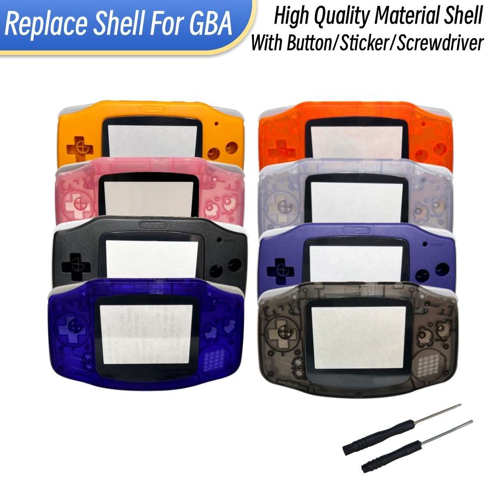 修理ハウジングシェルケースカバー GBA コンソールシェルボタンキットスクリーンレンズステッカーラベルゲームボーイアドバンス交換