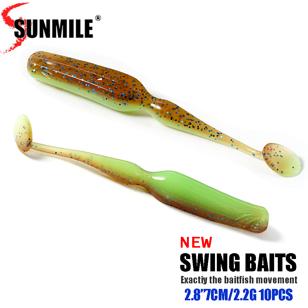 SUNMILE Swing appât 7 cm leurres de pêche appâts artificiels Wobblers leurres souples alose carpe Silicone appâts de pêche