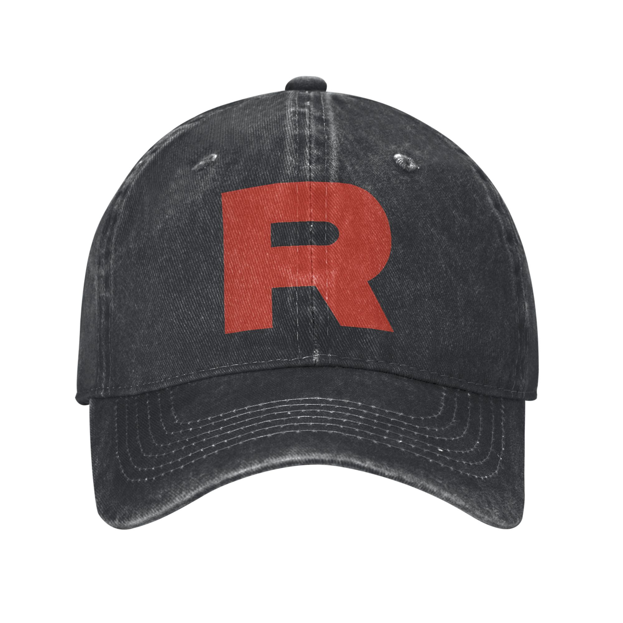 Boné de beisebol estilo unissex Team Rocket Pokemons, chapéu de ganga desgastado, boné vintage para atividades ao ar livre, verão, ajustável, com fecho snapback