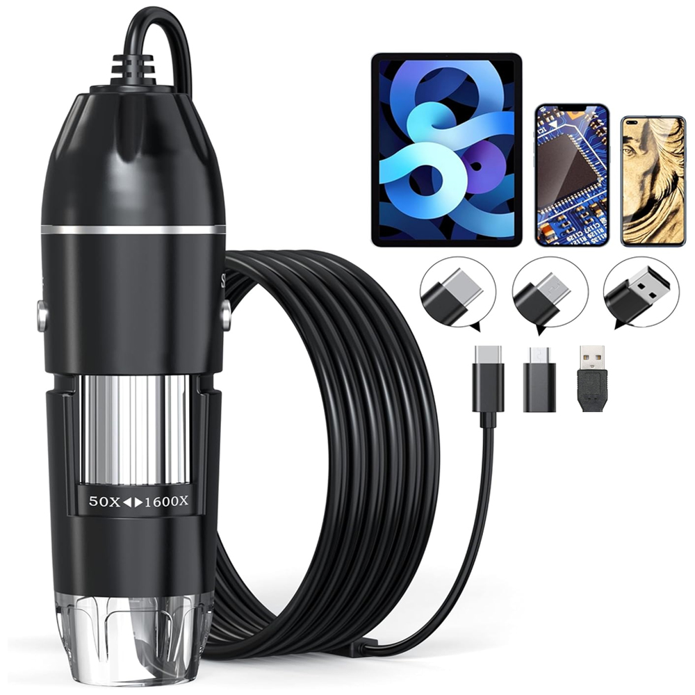 Portable Electronic Microscope 1600X 1000X 500X Digital Microscope Camera Type-C USB  For Soldering Magnifier Cell Phone Repair