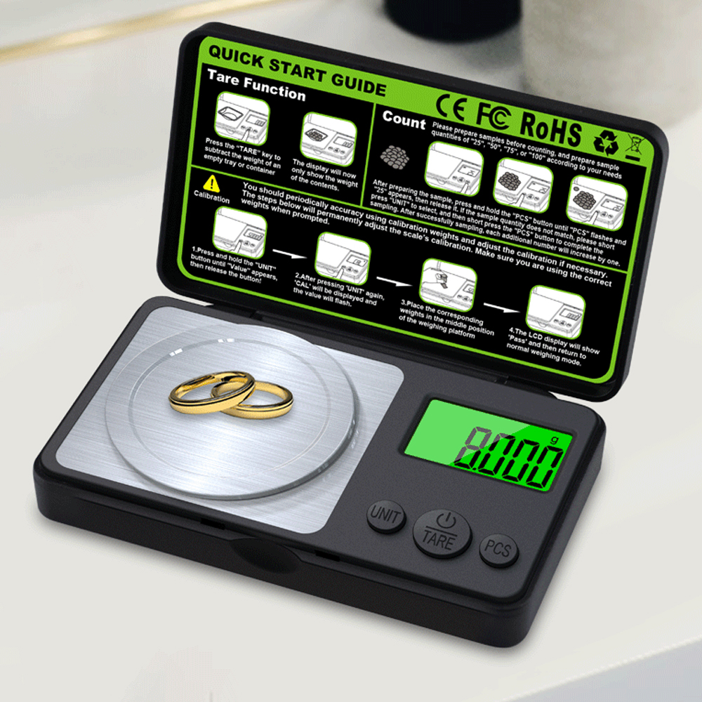 Mini bilancia per gioielli 100g / 0.001g bilancia elettronica digitale tascabile in acciaio inossidabile bilancia milligramma bilancia da cucina strumento di pesatura
