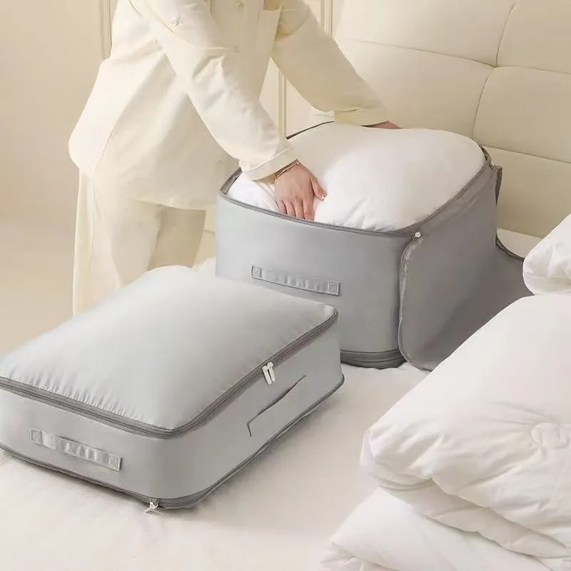Saco de Armazenamento Auto-Compressível de Alta Resistência, Organizador Portátil para Roupas, Cobertores e Colchas, Ideal para Organização de Armários
