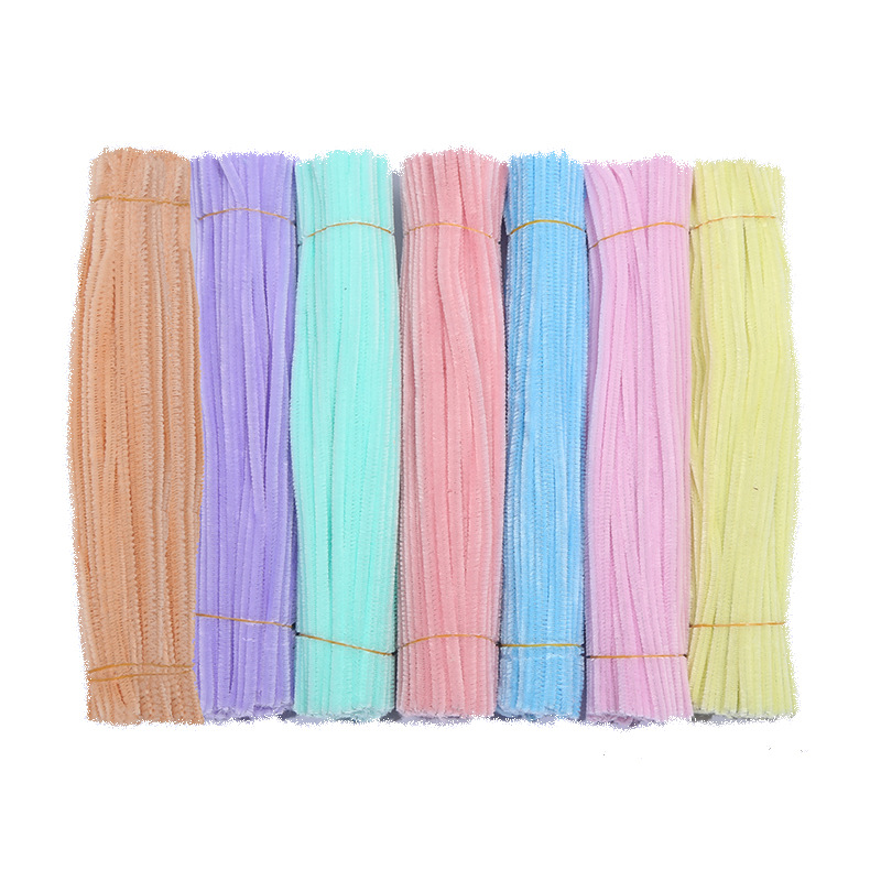 Nettoyeurs de tiges en Chenille, couleur Macaron, matériaux faits à la main pour enfants de la maternelle, accessoire de décoration de Festival, 50/100 pièces