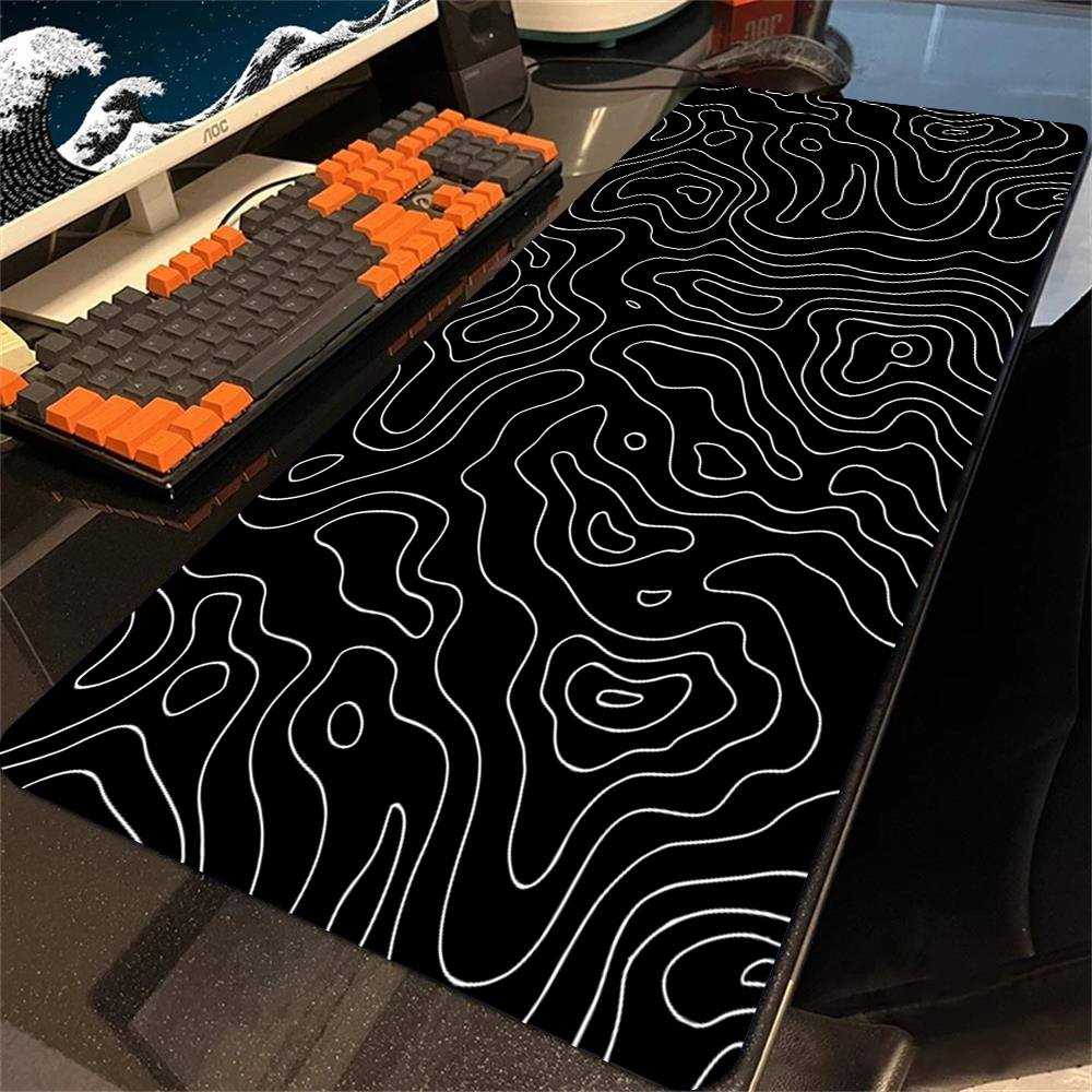 Accesorios de escritorio XXL, alfombrilla de ratón topográfica, alfombrilla de ratón líquida Strata, accesorios de oficina, alfombrilla de escritorio para jugadores, mesa de configuración para juegos XL