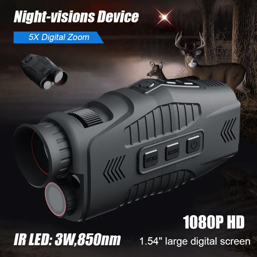 R11 1080P Monokularowe urządzenie noktowizyjne na podczerwień do użytku w dzień i w nocy Zdjęcie wideo 5X Cyfrowy 300M Pełna ciemność Odległość widzenia do polowania