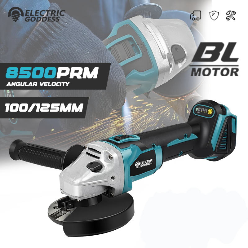 125/100mm 브러시리스 앵글 그라인더 연마 절단기 Makita 18V 배터리 핀용 무선 앵글 그라인더 도구