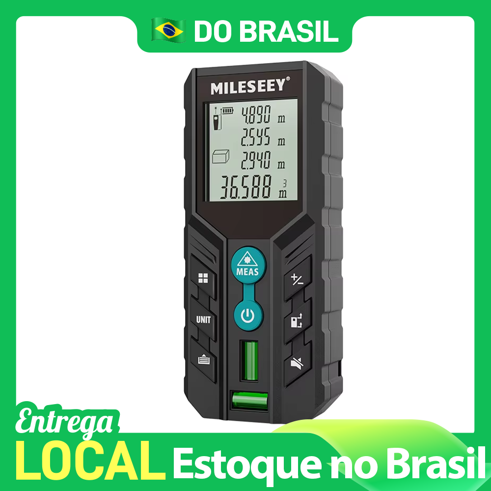 MILESEEY-telémetro láser D2, cinta métrica de 40M, 60M, 100M, 120M, doble burbuja Horizontal, ruleta Digital