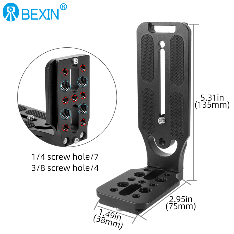 BEXIN L130-50C Складная универсальная камера L-образный кронштейн Быстросъемная L-образная пластина 1/4 дюйма Винт Совместимость Arca Swiss Вертикальное видео