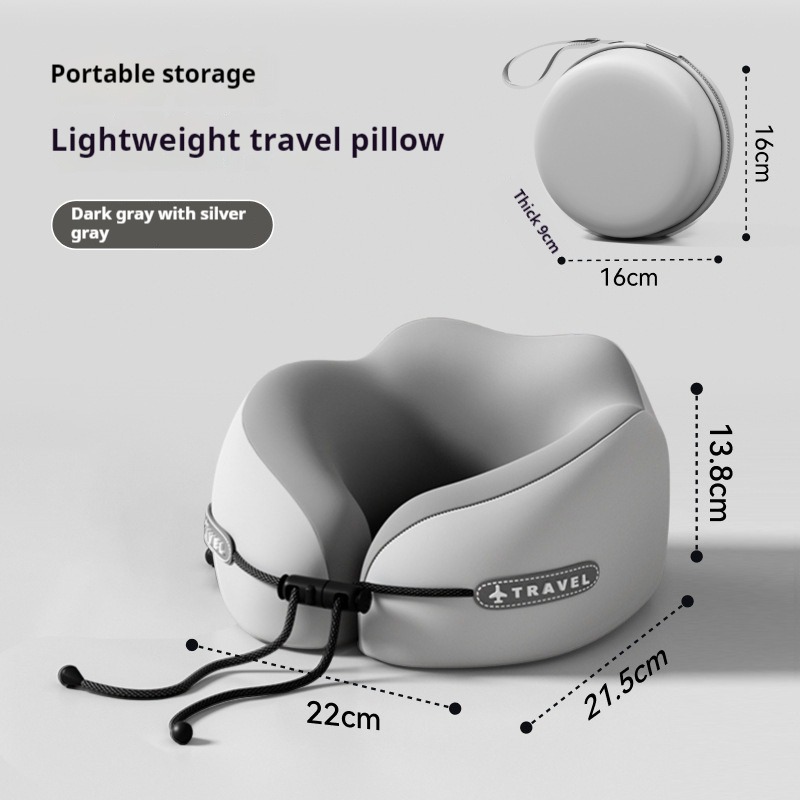 U字型低反発ネックピロー ソフトトラベルピロー マッサージネックピロー 睡眠用飛行機枕 頸椎ケア寝具