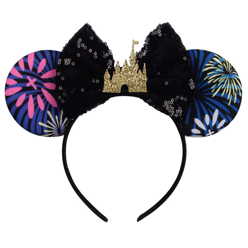 Disney acessórios para o cabelo mickey headbands castelo fogos de artifício mostrar headbands parque de diversões das crianças acessórios para o cabelo