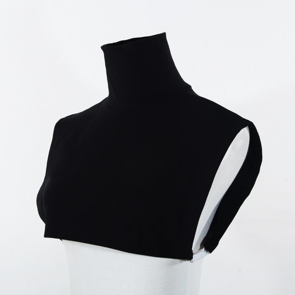 Sólido falso gola alta feminino destacável camisa gola camisola com capuz decoração alta pescoço blusa feminina meia parte de fundo