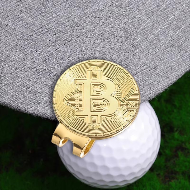 Marcador de bola con Clip para sombrero, marca de Golf magnética creativa en forma de Bitcoin, accesorios de Golf de moda, regalos de joyería para golfistas y amigos