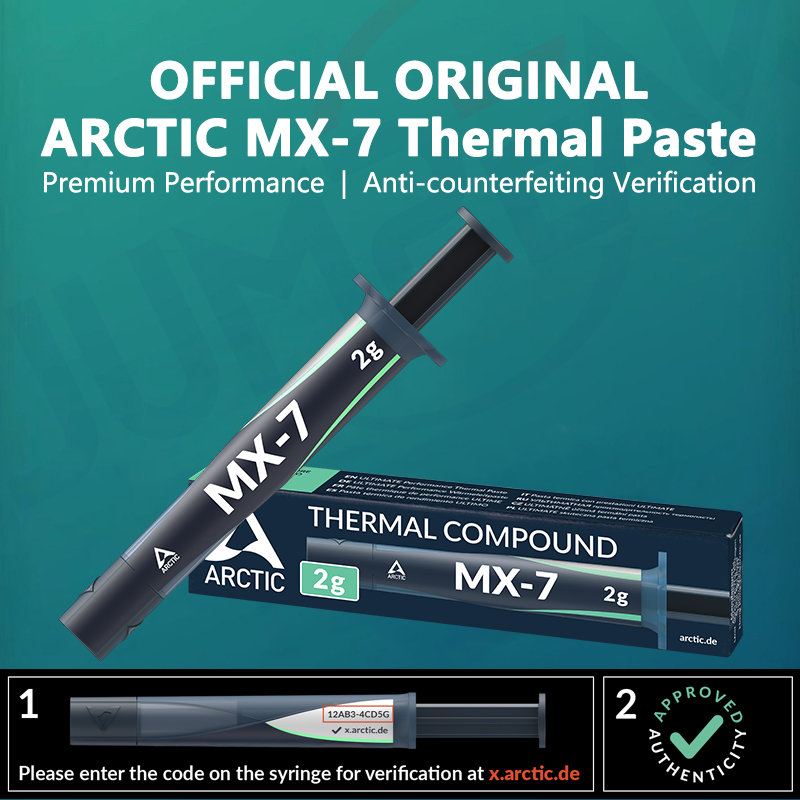 Оригинальная термопаста ARCTIC AC MX-7, теплопроводящая силиконовая смазка для компьютеров, ноутбуков, процессоров, видеокарт, чипов.