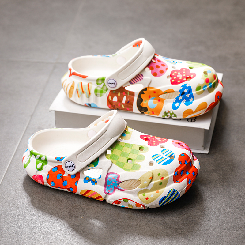 Une paire de pantoufles quatre saisons à bout souple pour enfants, chaussures légères, résistantes à l'usure et à trous mignons, taille 24/25-36/37,ZZ-712