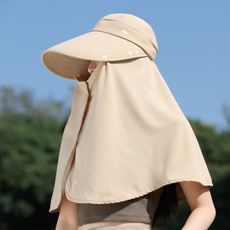 Viseira de seda gelada à prova de UV ao ar livre com aba de nylon UPF 50 sombra esportiva viagem casual chapéu vazio para protetor solar