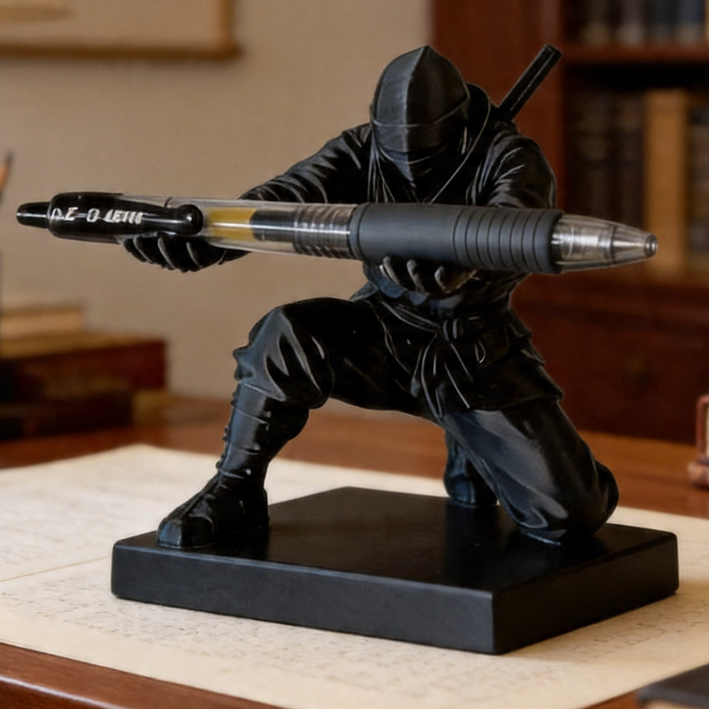 Ninja 3D Printed Desktop Organizer Pen Holder Multi-Functional Pen Stand Creative Gift Cultural and Creative Desktop Decoration