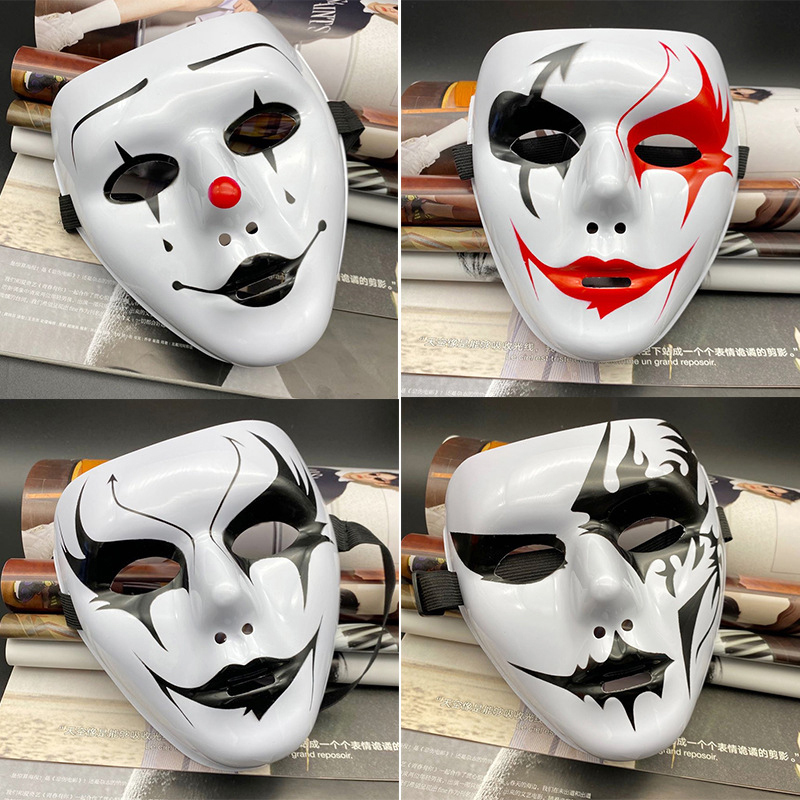 1PC Hip Hop Volwassen handgeschilderde Witte Street Dance Mannen Volwassen Masker Halloween Rekwisieten Maskerade Volgelaatsmasker