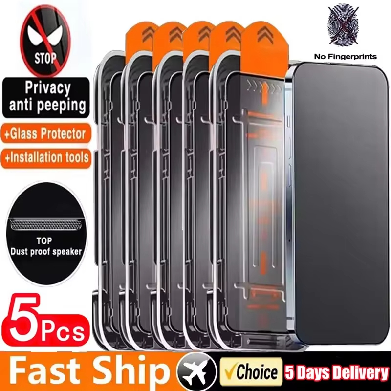 5 stuks stofvrij anti-spionage glas voor Samsung S26 S25 S24 Ultra S23 S22 Plus A57 A37 A56 A36 A26 A55 A17 A07 A54 A35 A34 A33 A16 A06
