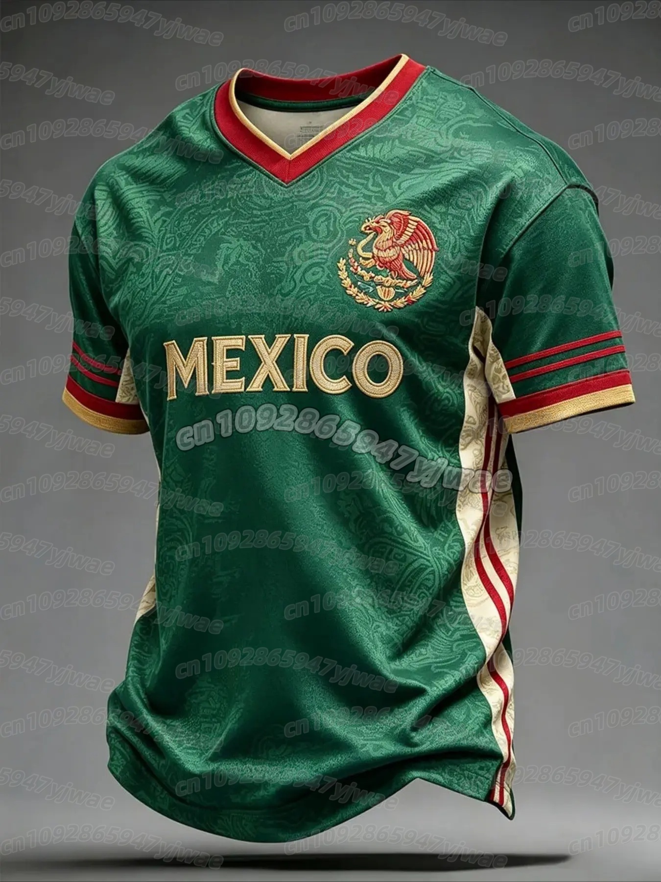 Maglietta a Maniche Corte con Stampa della Bandiera Nazionale Messicana 2026 per Uomo e Donna, T-shirt con Stampa 3D, Maglia da Calcio per Esterni, Top Sportivo Casual da Uomo