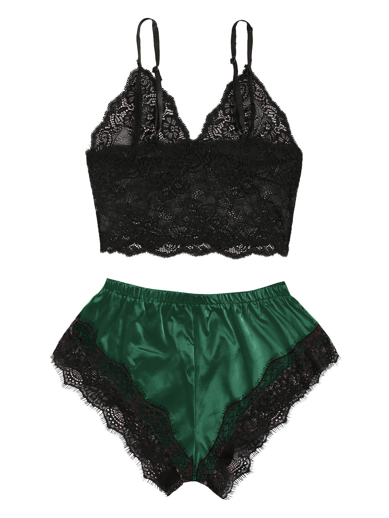 Ensemble pyjama en Satin pour femmes, 2 pièces, haut et short en dentelle, Lingerie Sexy, vêtements de nuit d'été respirants, noir, rose