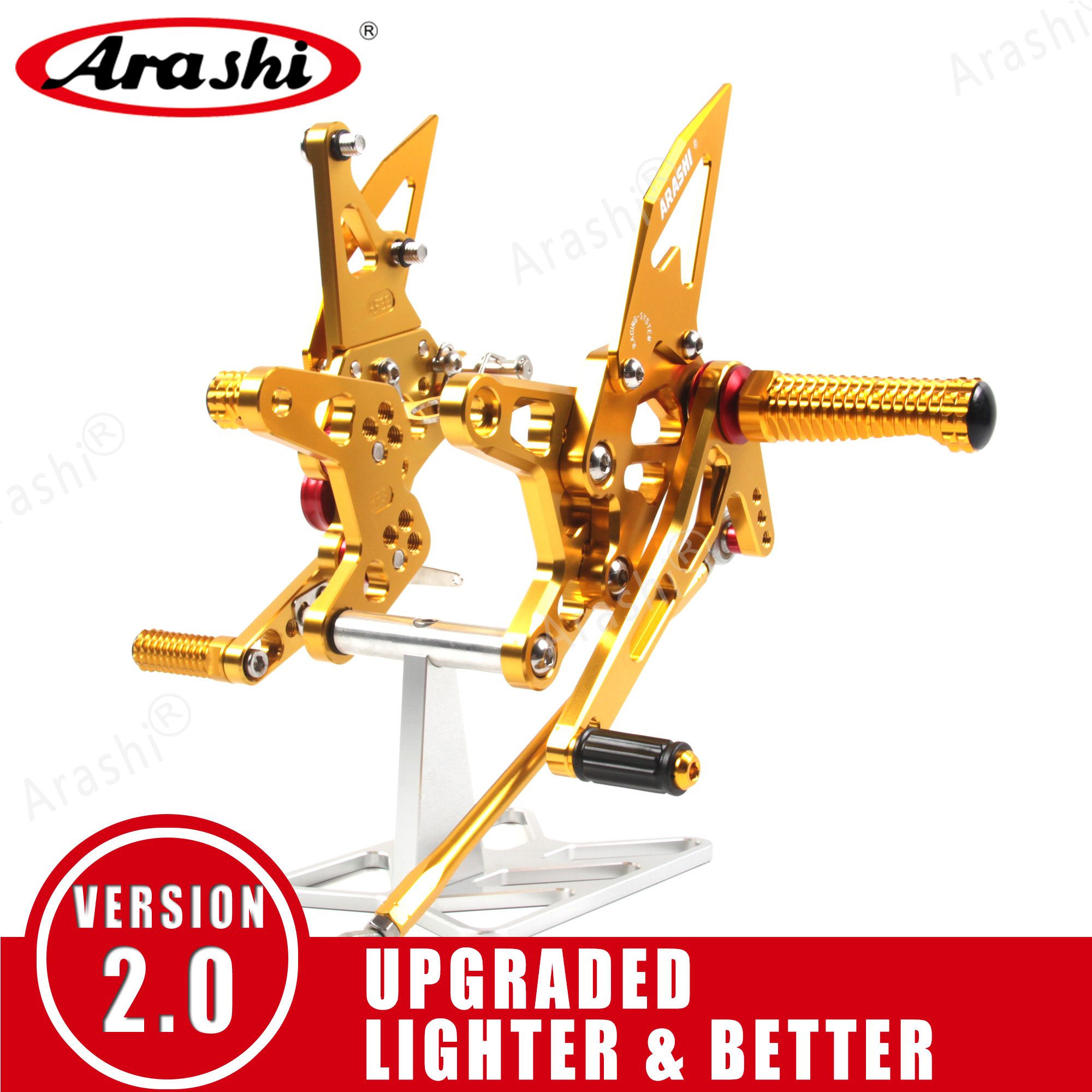 Arashi pour KAWASAKI NINJA ZX-6R 2005 - 2020 QS CNC repose-pieds réglables repose-pieds de moteur repose-pieds arrière ZX6R ZX 6R 2007 2008