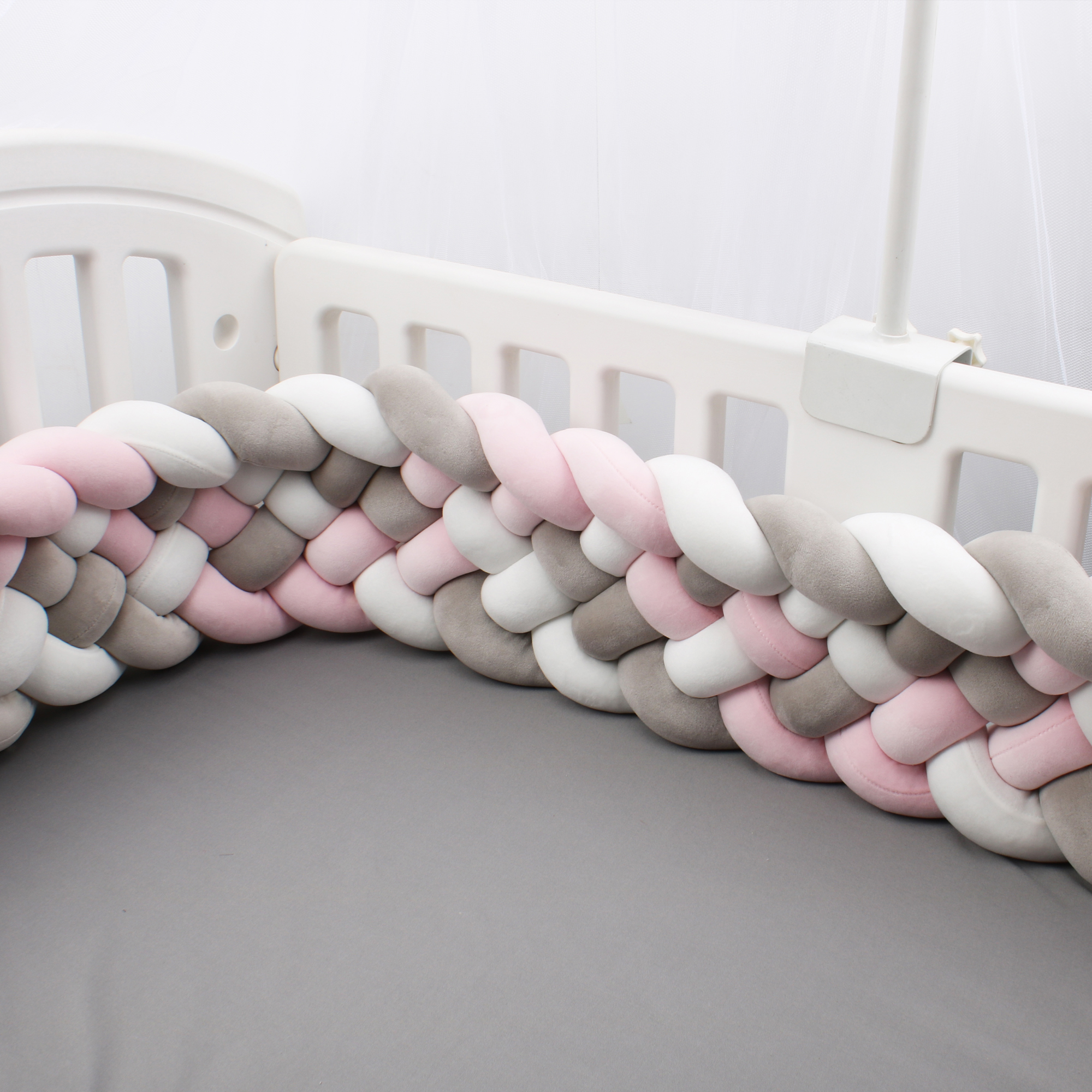 Pare-chocs de lit de bébé de 200cm, oreiller de noeud de tresse, coussin pour la protection de Cpull, décor de pièce