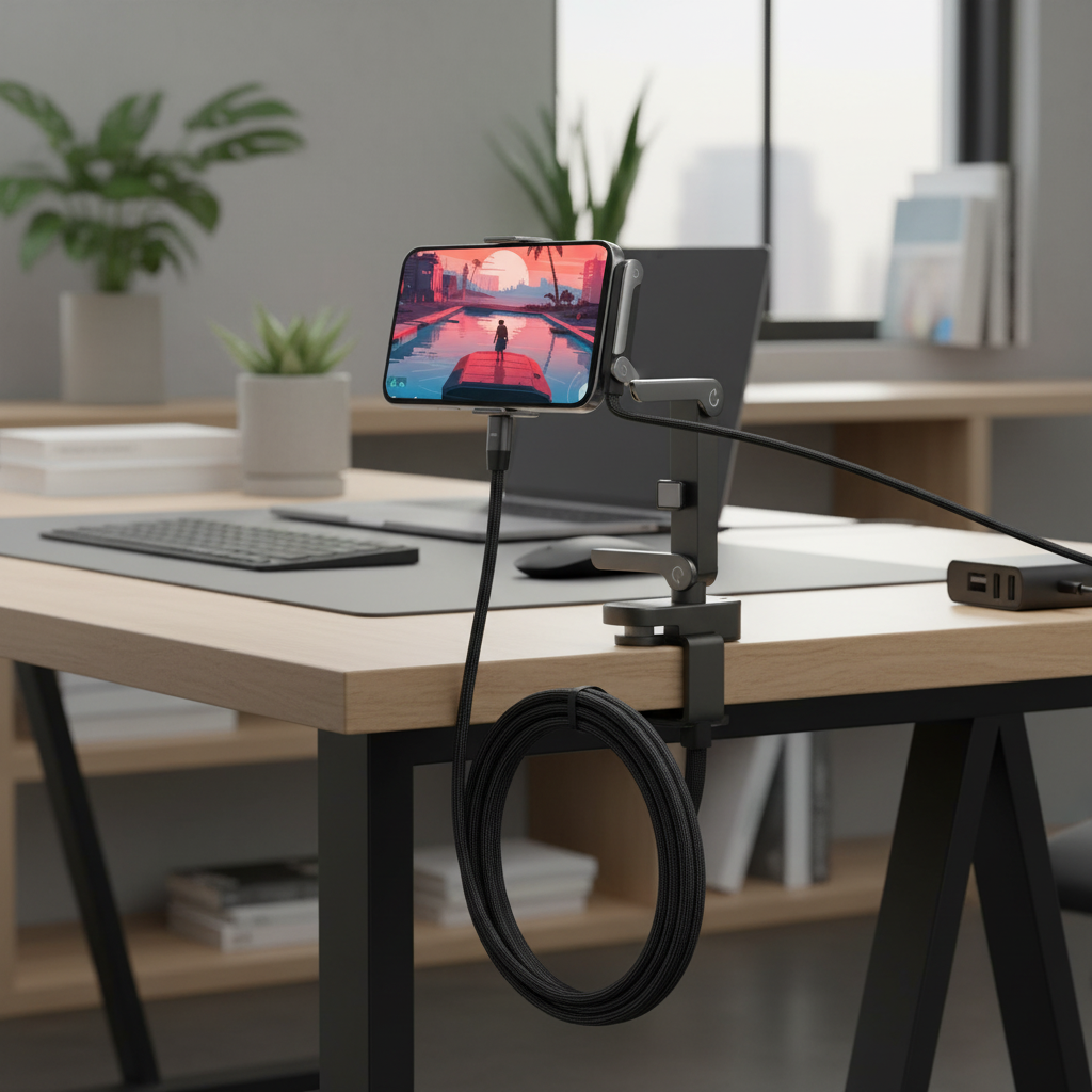 2-in-1 240W Fast Charging Foldable Phone Holder Data Cable Type-C To Type-C Foldable Tablet Bracket Data Wire QC3.0 PD