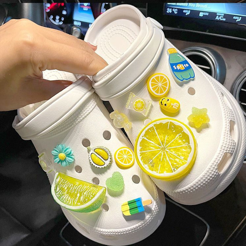 Fruit schoen decoratie set Leuke Kerst Eenden Geavanceerde Schoen Decoraties DIY Afneembare gesp Schoenen accessoires1Set