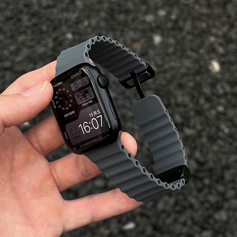 Pulseira oceano para apple watch 10 9 8 7 ultra band 46mm 45mm 49mm 44mm 41/42mm pulseira esportiva magnética de silicone iwatch série se 6