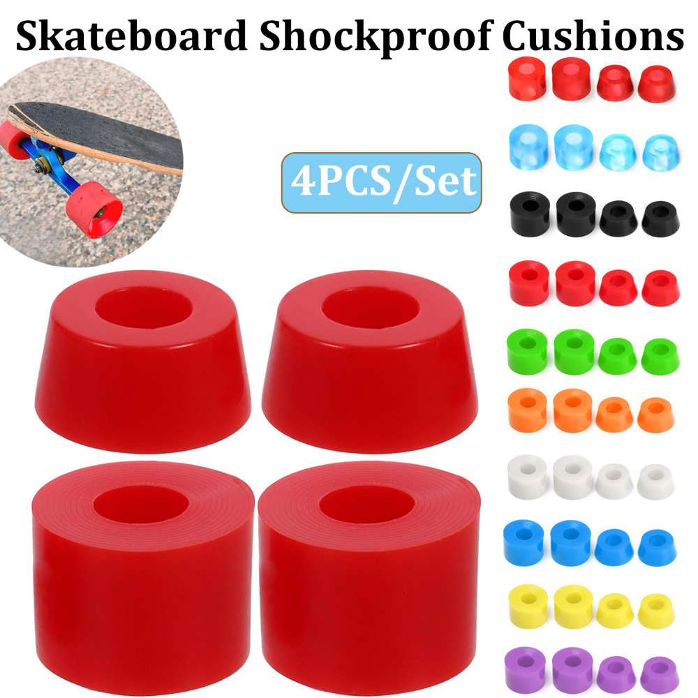 Conjunto de almofadas à prova de choque para skate, 4 unidades, buchas de scooter, longboard, quatro rodas, amortecedores, suprimentos de skate