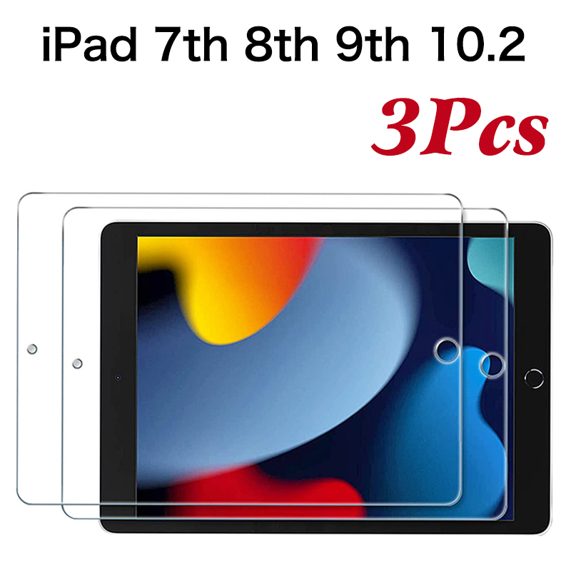 Vidrio para Apple iPad 7 8 9 10,2 pulgadas 2021 2020 Protector de pantalla de vidrio templado para iPad 7. a 8 a 9 a generación película protectora