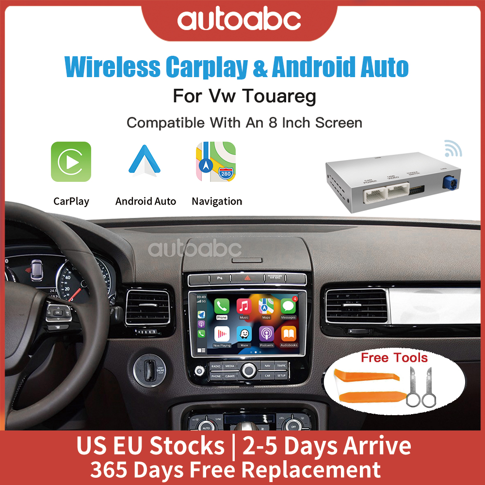 Wireless Carplay Android Auto สําหรับ Volkswagen Touareg 8 นิ้วหน้าจอ RNS850 2010-2018 Mirroring รถเล่น AirPlay มัลติมีเดีย