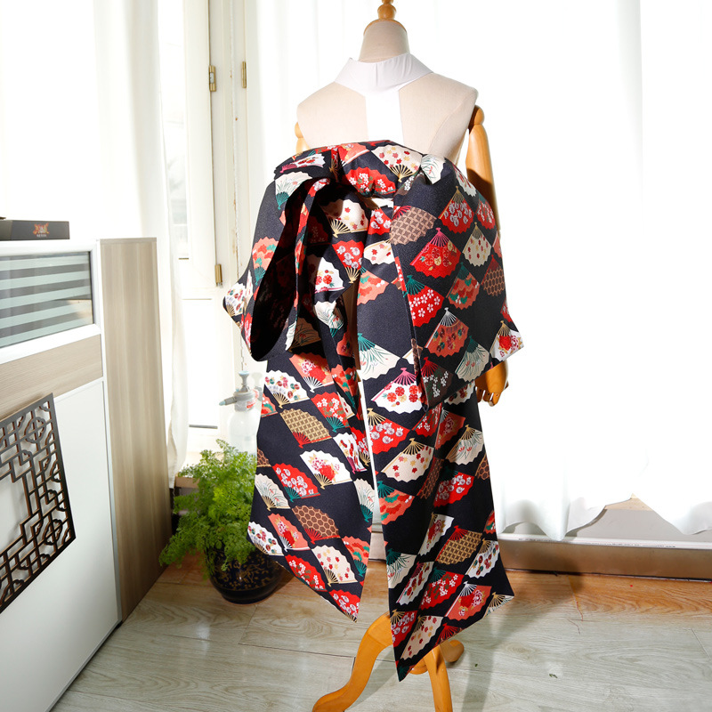 Kimono Obi tradicional japonés para mujer, cinturón de cintura con pajarita de cola larga, faja para vestido de Cosplay, creativo