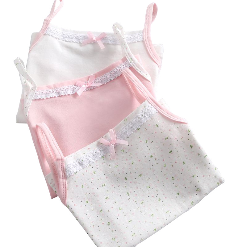 3 pz/lotto Ragazze Canotta Biancheria Intima Carro Armato Design Carino Canotte Canotta di Cotone Arco Magliette e camicette per la Neonata Taglia 100-150 Top Traspiranti